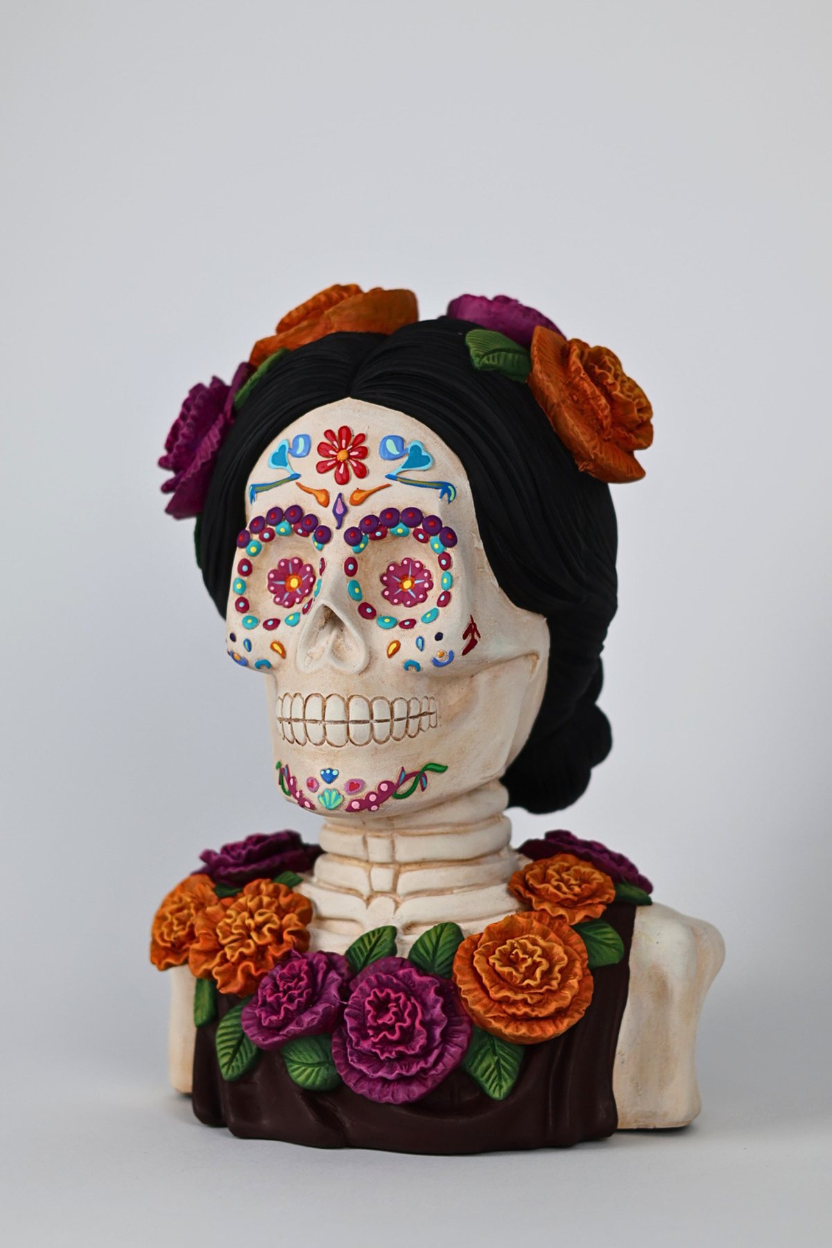 Catrina terminada en terracota y olivo