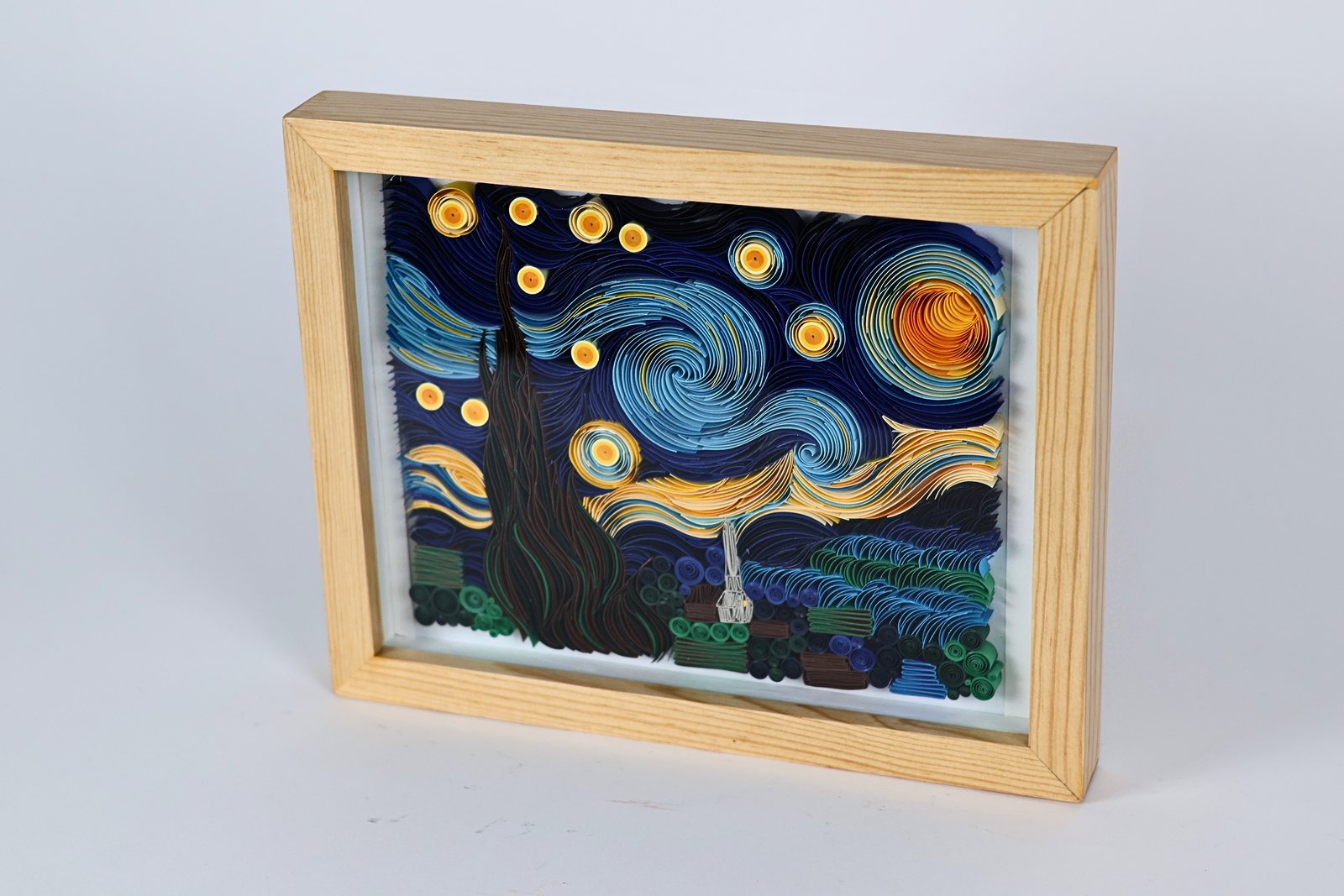 Cuadro decorativo en relieve inspirado en una noche estrellada, vista 1 de 4
